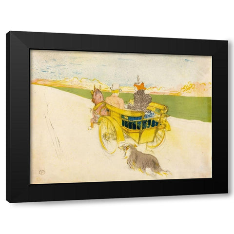 Country Outing Black Modern Wood Framed Art Print with Double Matting by Toulouse-Lautrec, Henri de