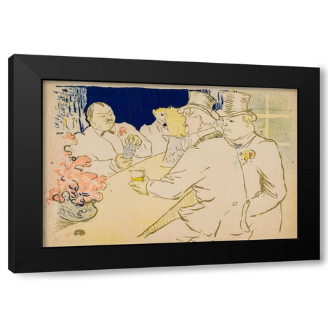 The Irish and American Bar, Rue Royale Black Modern Wood Framed Art Print with Double Matting by Toulouse-Lautrec, Henri de