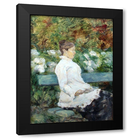 Madam Countess Adele de Toulouse-Lautrec in the Garden of Malrome Black Modern Wood Framed Art Print by Toulouse-Lautrec, Henri de