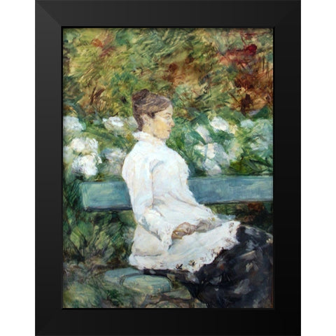 Madam Countess Adele de Toulouse-Lautrec in the Garden of Malrome Black Modern Wood Framed Art Print by Toulouse-Lautrec, Henri de