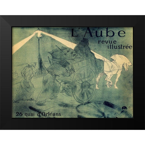 LAube Black Modern Wood Framed Art Print by Toulouse-Lautrec, Henri de