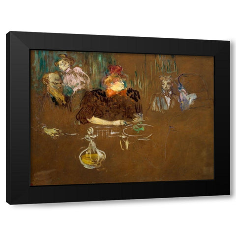 At the Table of Monsieur and Madame Natanson Black Modern Wood Framed Art Print with Double Matting by Toulouse-Lautrec, Henri de