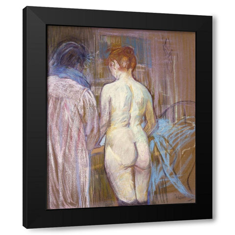 Prostitutes Black Modern Wood Framed Art Print by Toulouse-Lautrec, Henri de
