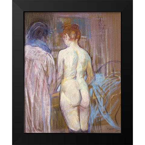 Prostitutes Black Modern Wood Framed Art Print by Toulouse-Lautrec, Henri de