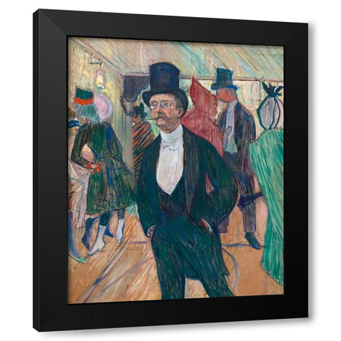 Monsieur Fourcade Black Modern Wood Framed Art Print with Double Matting by Toulouse-Lautrec, Henri de