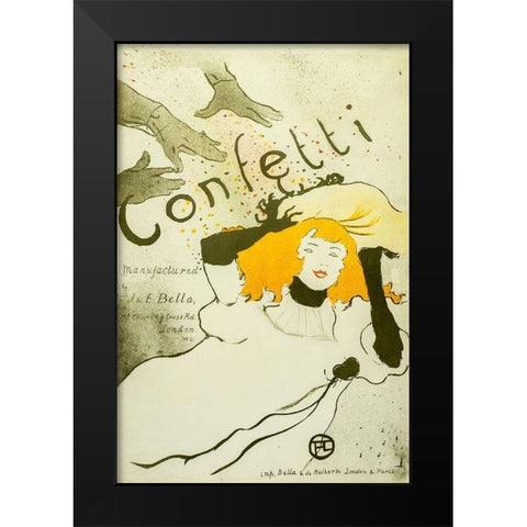 Confetti, 1927 Black Modern Wood Framed Art Print by Toulouse-Lautrec, Henri de