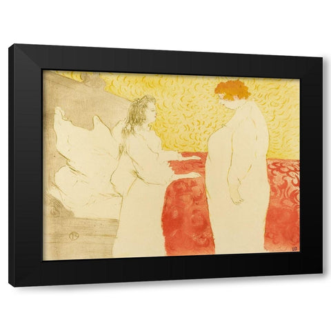 Woman in Bed, ProfileÂ  Black Modern Wood Framed Art Print by Toulouse-Lautrec, Henri de