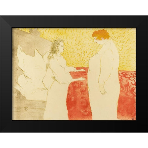 Woman in Bed, ProfileÂ  Black Modern Wood Framed Art Print by Toulouse-Lautrec, Henri de