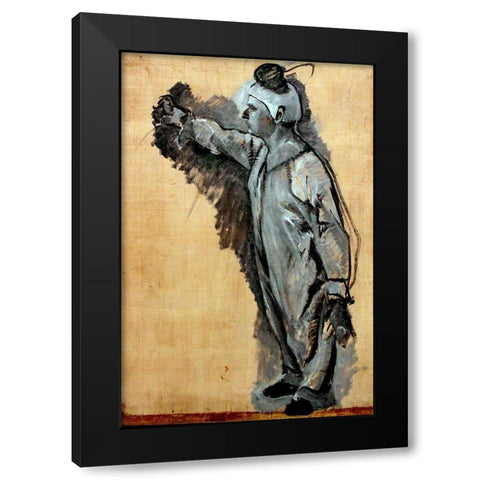 Clown anagoria Black Modern Wood Framed Art Print by Toulouse-Lautrec, Henri de