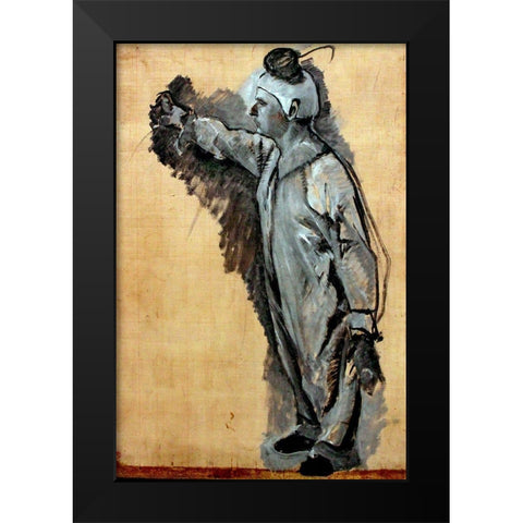 Clown anagoria Black Modern Wood Framed Art Print by Toulouse-Lautrec, Henri de