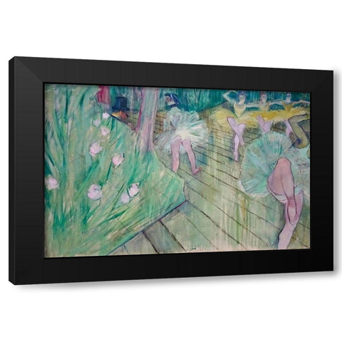 Ballet Scene Black Modern Wood Framed Art Print by Toulouse-Lautrec, Henri de