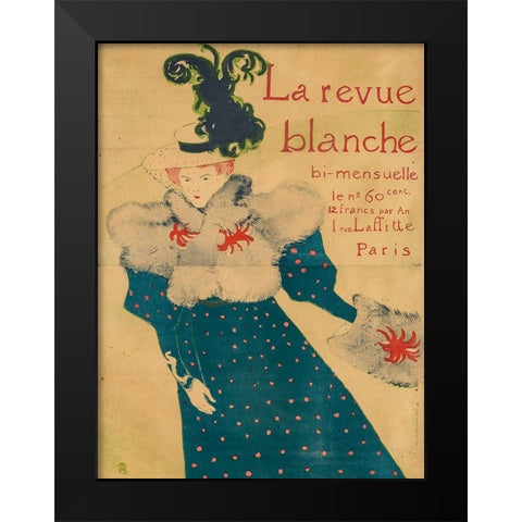 La revue blanche Black Modern Wood Framed Art Print by Toulouse-Lautrec, Henri de