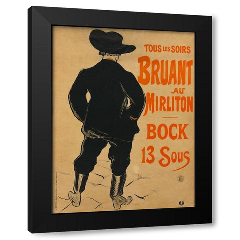 Aristide Bruant Black Modern Wood Framed Art Print by Toulouse-Lautrec, Henri de