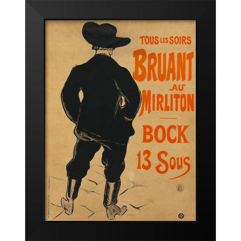 Aristide Bruant Black Modern Wood Framed Art Print by Toulouse-Lautrec, Henri de
