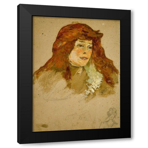 Mme Lili Grenier Black Modern Wood Framed Art Print by Toulouse-Lautrec, Henri de