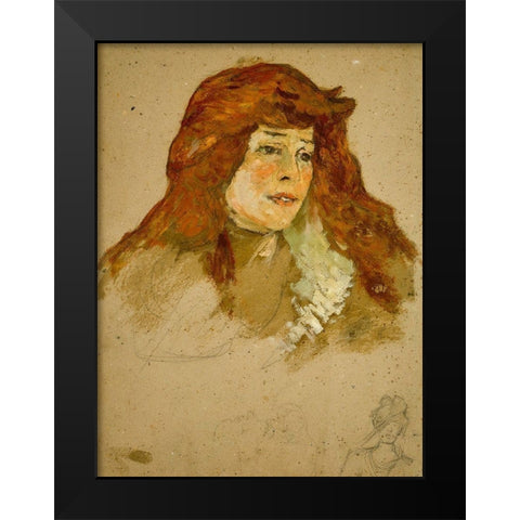 Mme Lili Grenier Black Modern Wood Framed Art Print by Toulouse-Lautrec, Henri de