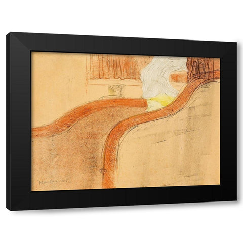 The Little Box Black Modern Wood Framed Art Print with Double Matting by Toulouse-Lautrec, Henri de