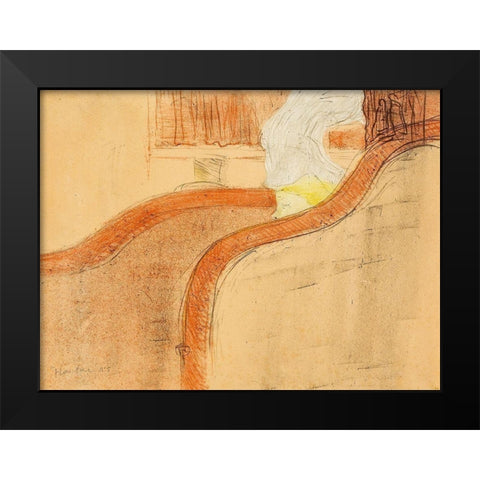 The Little Box Black Modern Wood Framed Art Print by Toulouse-Lautrec, Henri de
