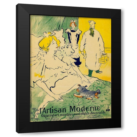 Lâ€™Artisan Moderne Black Modern Wood Framed Art Print by Toulouse-Lautrec, Henri de