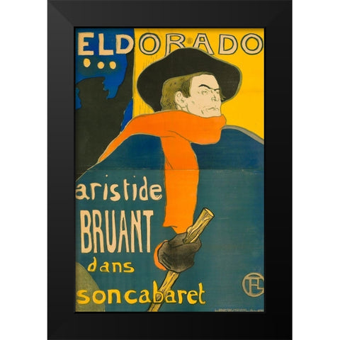 Eldorado Aristide Bruant Black Modern Wood Framed Art Print by Toulouse-Lautrec, Henri de