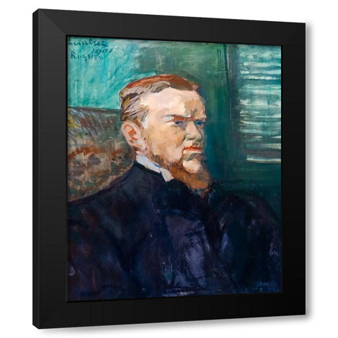Portrait of Octave Raquin Black Modern Wood Framed Art Print by Toulouse-Lautrec, Henri de