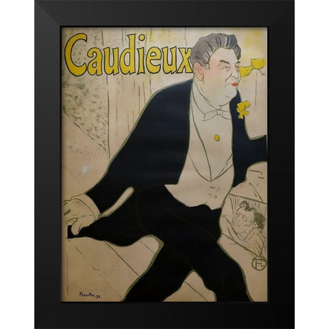 Caudieux Black Modern Wood Framed Art Print by Toulouse-Lautrec, Henri de