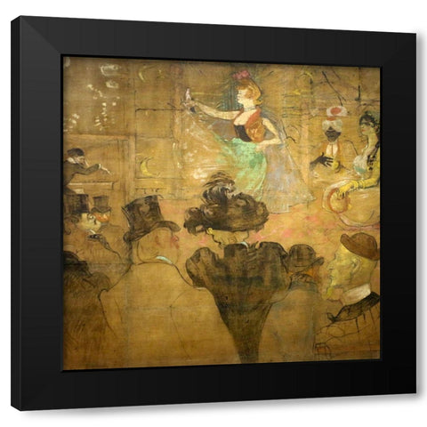 La Danza Moresca Black Modern Wood Framed Art Print by Toulouse-Lautrec, Henri de