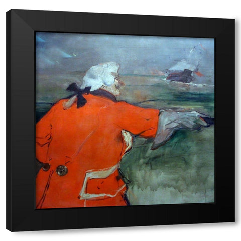 Paul Viaud in an 18th Century Admiral Costume Black Modern Wood Framed Art Print with Double Matting by Toulouse-Lautrec, Henri de