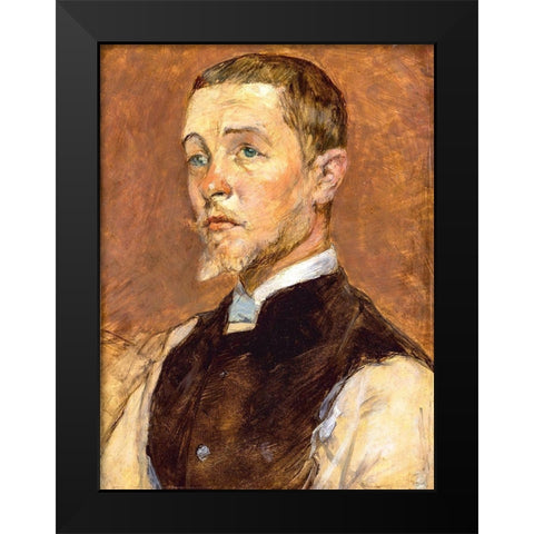 Albert Rene Grenier Black Modern Wood Framed Art Print by Toulouse-Lautrec, Henri de