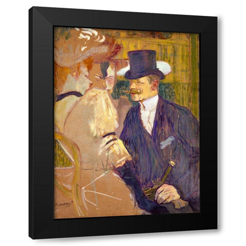 The Englishman at the Moulin Rouge Black Modern Wood Framed Art Print by Toulouse-Lautrec, Henri de