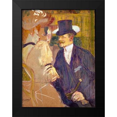 The Englishman at the Moulin Rouge Black Modern Wood Framed Art Print by Toulouse-Lautrec, Henri de