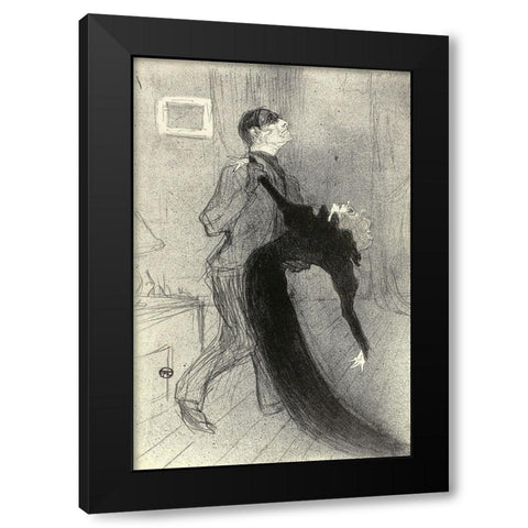 The Fainting Fit Black Modern Wood Framed Art Print by Toulouse-Lautrec, Henri de