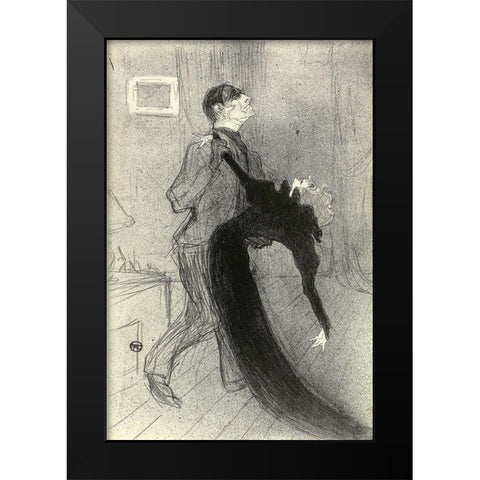The Fainting Fit Black Modern Wood Framed Art Print by Toulouse-Lautrec, Henri de