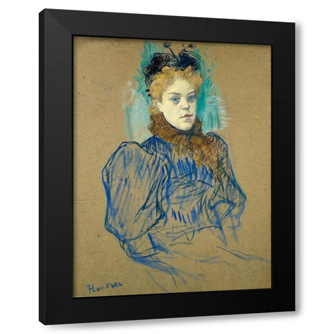 May Milton 1895 Black Modern Wood Framed Art Print by Toulouse-Lautrec, Henri de