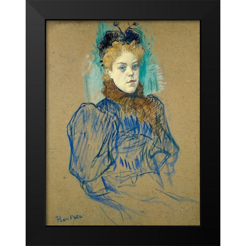 May Milton 1895 Black Modern Wood Framed Art Print by Toulouse-Lautrec, Henri de