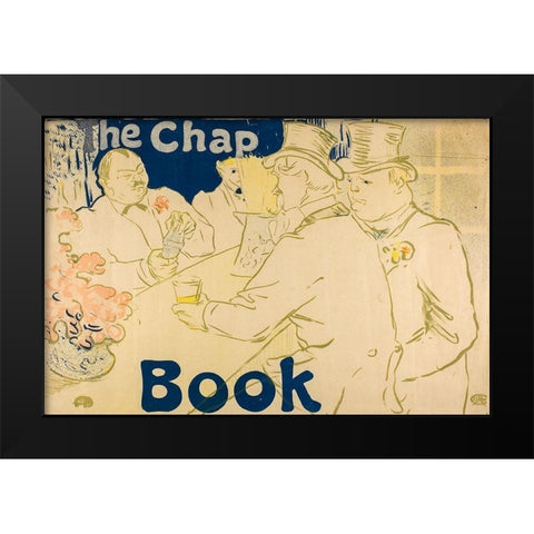 Irish and American Bar, Rue Royale, The Chap Book Black Modern Wood Framed Art Print by Toulouse-Lautrec, Henri de