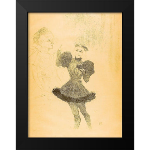 Lender and Lavalliere, in Le Fils de LAretin Black Modern Wood Framed Art Print by Toulouse-Lautrec, Henri de