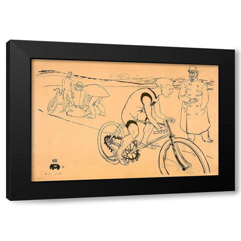 Cycle Michael Black Modern Wood Framed Art Print with Double Matting by Toulouse-Lautrec, Henri de