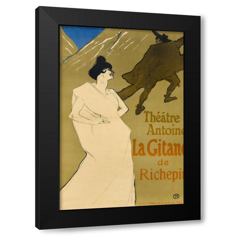 La Gitane Black Modern Wood Framed Art Print with Double Matting by Toulouse-Lautrec, Henri de