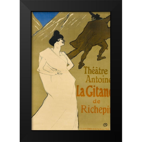 La Gitane Black Modern Wood Framed Art Print by Toulouse-Lautrec, Henri de
