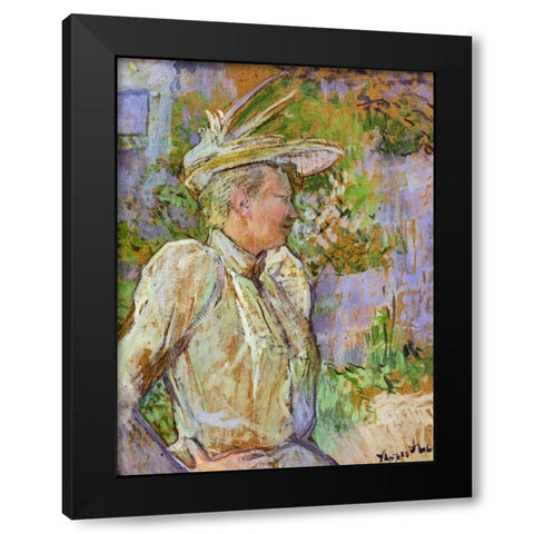 Gabrielle the Dancer Black Modern Wood Framed Art Print with Double Matting by Toulouse-Lautrec, Henri de