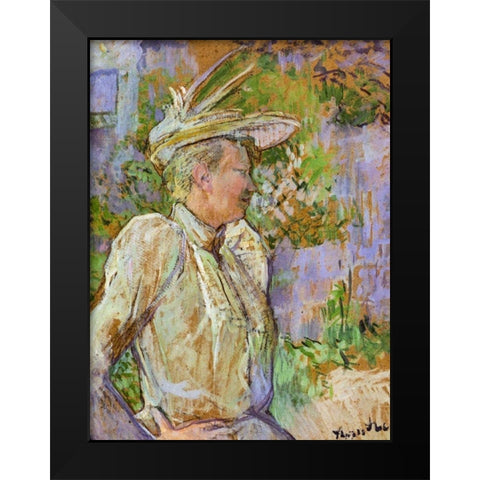 Gabrielle the Dancer Black Modern Wood Framed Art Print by Toulouse-Lautrec, Henri de