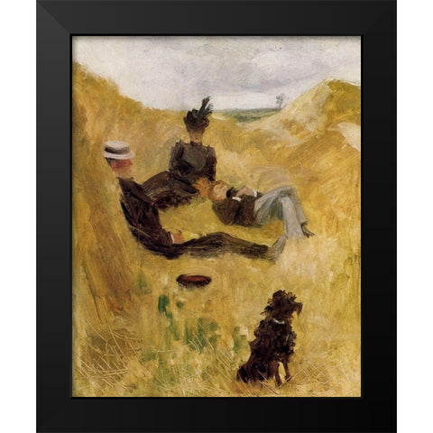 Party in the Country Black Modern Wood Framed Art Print by Toulouse-Lautrec, Henri de