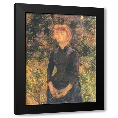 In Batignolles Black Modern Wood Framed Art Print by Toulouse-Lautrec, Henri de