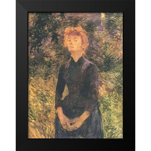In Batignolles Black Modern Wood Framed Art Print by Toulouse-Lautrec, Henri de
