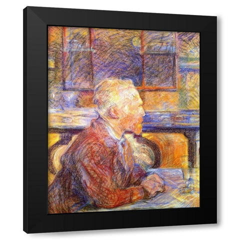 Portrait of Vincent van Gogh Black Modern Wood Framed Art Print with Double Matting by Toulouse-Lautrec, Henri de