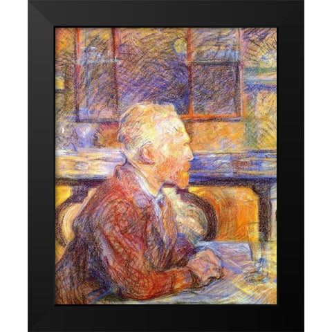 Portrait of Vincent van Gogh Black Modern Wood Framed Art Print by Toulouse-Lautrec, Henri de