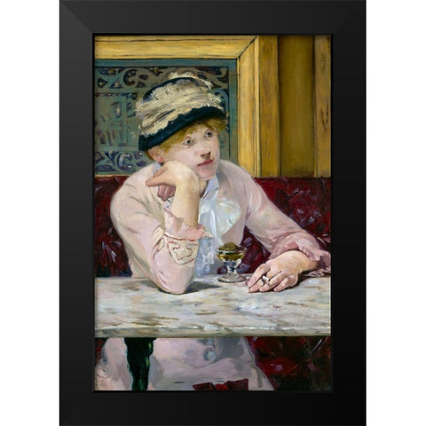 Plum Brandy Black Modern Wood Framed Art Print by Manet, Edouard