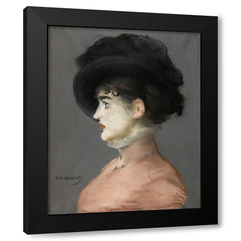 Irma Brunner Black Modern Wood Framed Art Print with Double Matting by Manet, Edouard