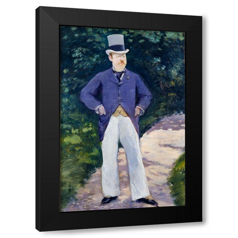 Portrait of Monsieur Brun Black Modern Wood Framed Art Print with Double Matting by Manet, Edouard